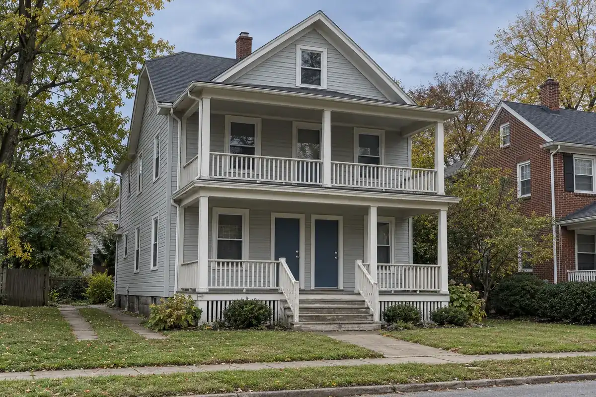 A two-unit rental house in Cleveland